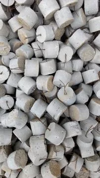 Concrete cover block. Stock Photos