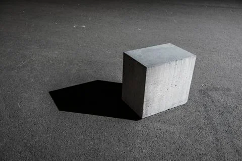 Concrete Cube Block Stock Photos