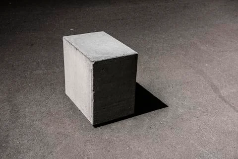 Concrete Cube Block Stock Photos