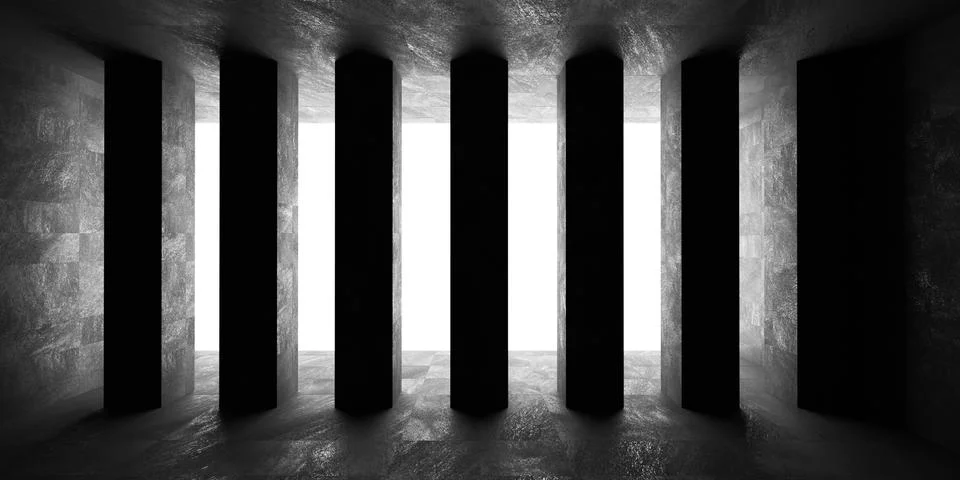 Concrete cubes basement wall with backlight day light industrial grunge concrete Stock Illustration