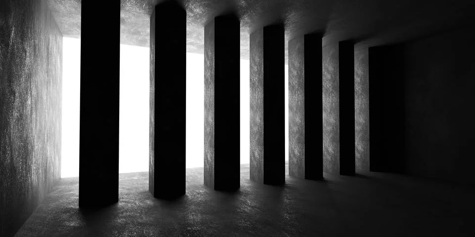 Concrete cubes basement wall with backlight day light industrial grunge concrete Stock Illustration