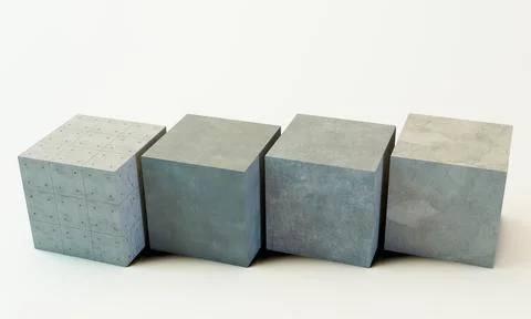 Concrete cubes isolated on white background Stock Illustration