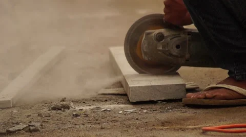 Concrete Cutter Stock Footage