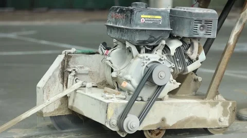 Concrete cutter on work Video stock 152877001