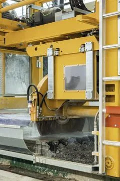 Concrete cutting machine, machine for sawing reinforced concrete products. Stock Photos