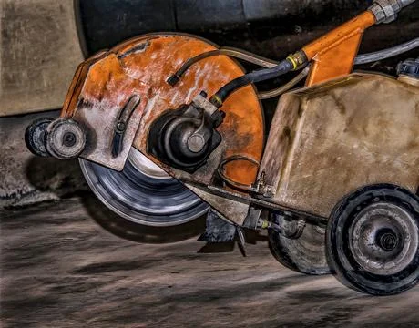Concrete Cutting Machine 스톡 사진