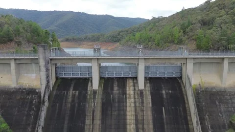 Concrete dam spillway Stock-Footage 334906883