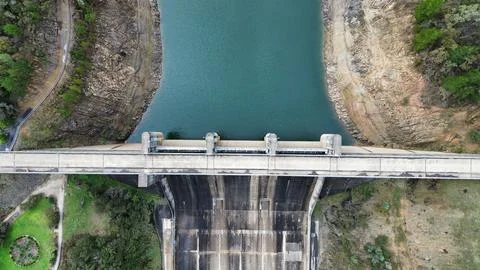 Concrete dam structure Stock Photos