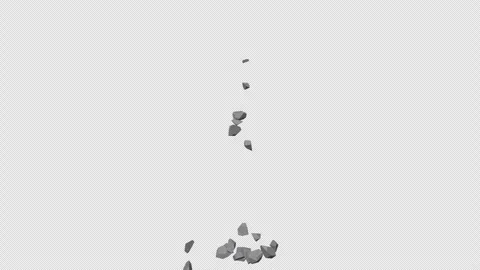Concrete debris falling and bouncing off the ground Stock Footage 332257452