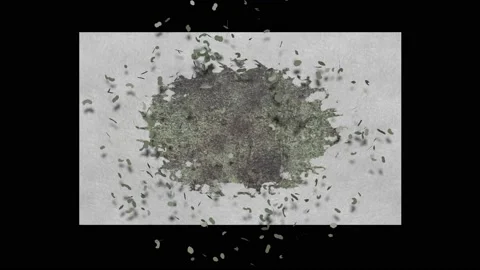 Concrete decay. Wall changes from new to old surface . 3d animation Stock Footage 130614308