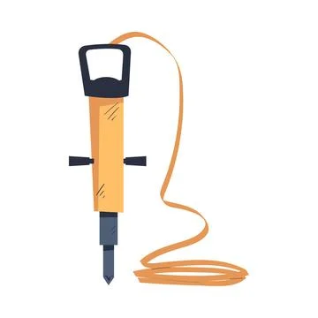 Concrete Drilling Machine as Construction Site Tool Vector Illustration Illustration