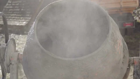 Concrete Dust Mixing Machine Stock Footage 300380274