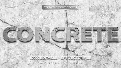 Concrete editable text effect with natural stone background Stock Illustration