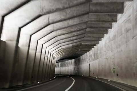 Concrete elements of the tunnel. 库存照片