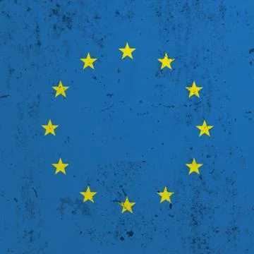 Concrete EU Flag Stock Illustration