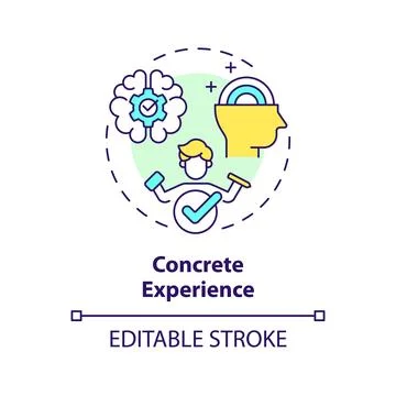 Concrete experience multi color concept icon Stock Illustration
