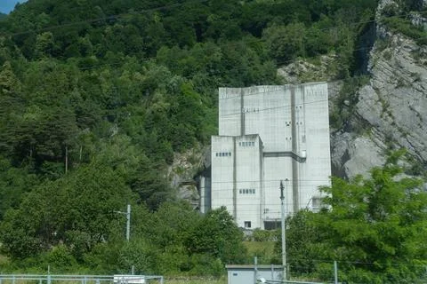 Concrete Facility in Mountains Stock Photos