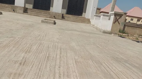 Concrete Floor Construction by Main Road in Hotoro Kano Stock Footage 320825146
