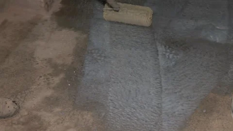 Concrete floor primer Video stock 257290267