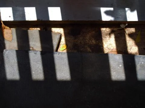 Concrete floor, window through sunlight shade shadow Foto stock