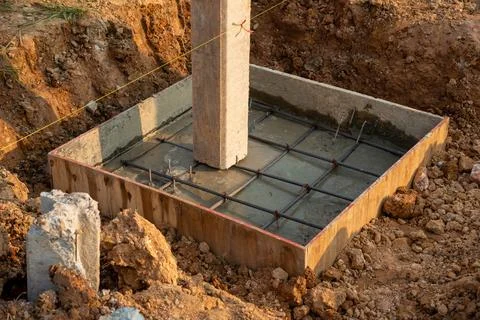 Concrete foundation installation basics a step-by-step guide for outdoor co.. Stock Photos