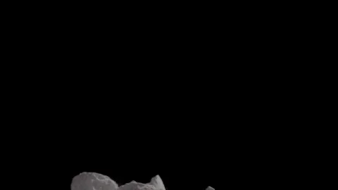 Concrete fragments fly after the explosion Stock Footage 74454147