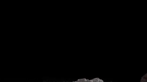 Concrete fragments fly after the explosion Stock Footage