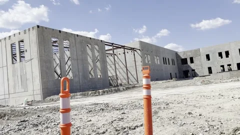 Concrete Framed Building Under Construction Wide View Stock Footage 345923070