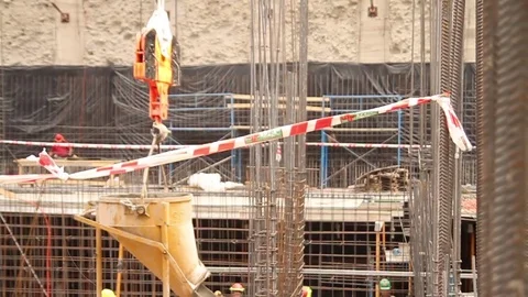 Concrete funnel ascends Stock Footage 77100099