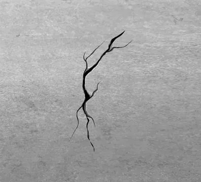 Concrete gray wall with cracks, realistic vector illustration. Stock Illustration