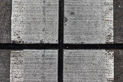 Concrete grid pattern with painted white lines Stock Photos
