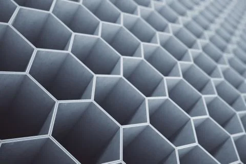 Concrete honeycomb, hexagon pattern background or wallpaper. 3D Rendering Stock Illustration