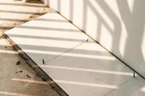 Concrete installation process a close-up guide for urban construction sites Stock Photos