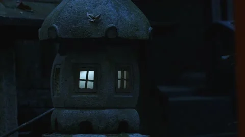 Concrete Lamp With Flickering Light. Stock Footage 221664831