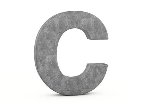 Concrete letter C Stock Illustration