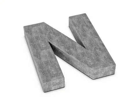 Concrete letter N Stock Illustration
