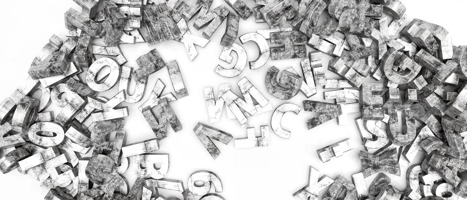 Concrete letters Stock Illustration