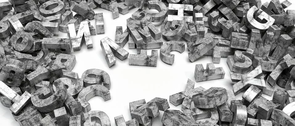 Concrete letters Stock Illustration