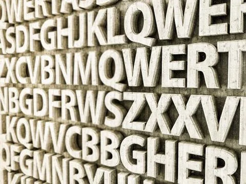Concrete letters Stock Illustration