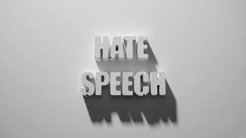 Concrete letters series, HATE SPEECH, top view Stock Footage 233070972