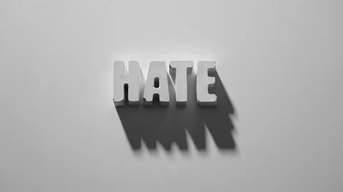 Concrete letters series, HATE, top view Stock Footage 233071165