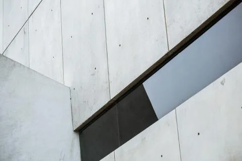 Concrete line geometry pattern building architecture art background. Stock Photos