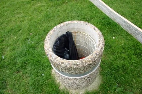 Concrete litter bin Stock Photos