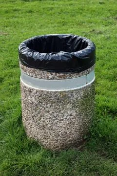Concrete litter bin Stock Photos