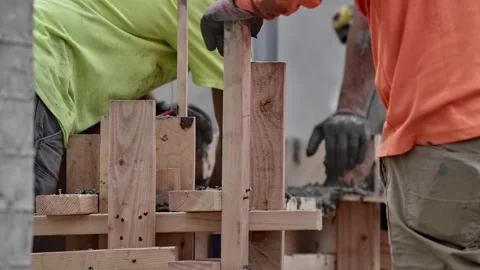 Concrete Masons Working 動画素材 273257453