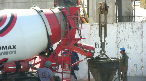 Concrete mixer (2 clips) Stock-Footage 311166