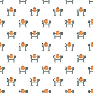 Concrete mixer construction equipment creating seamless pattern Stockillustratie