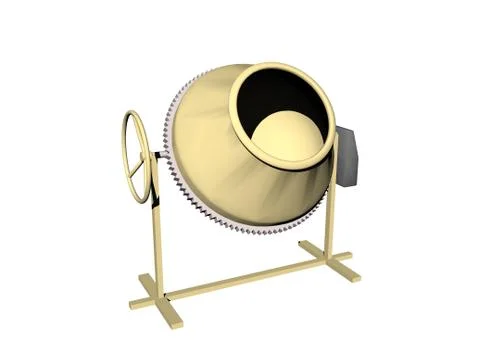 Concrete mixer on construction site Illustration
