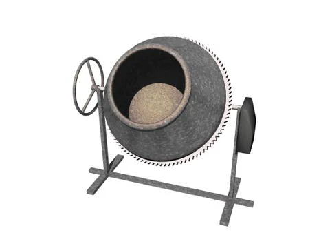 Concrete mixer on construction site Illustration