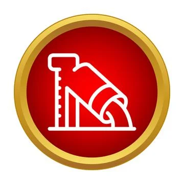 Concrete mixer discharging material on construction site icon Stock Illustration
